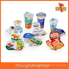 Guangzhou Zhongbao wholesale food grade die cut pieces aluminum foil yogurt lid